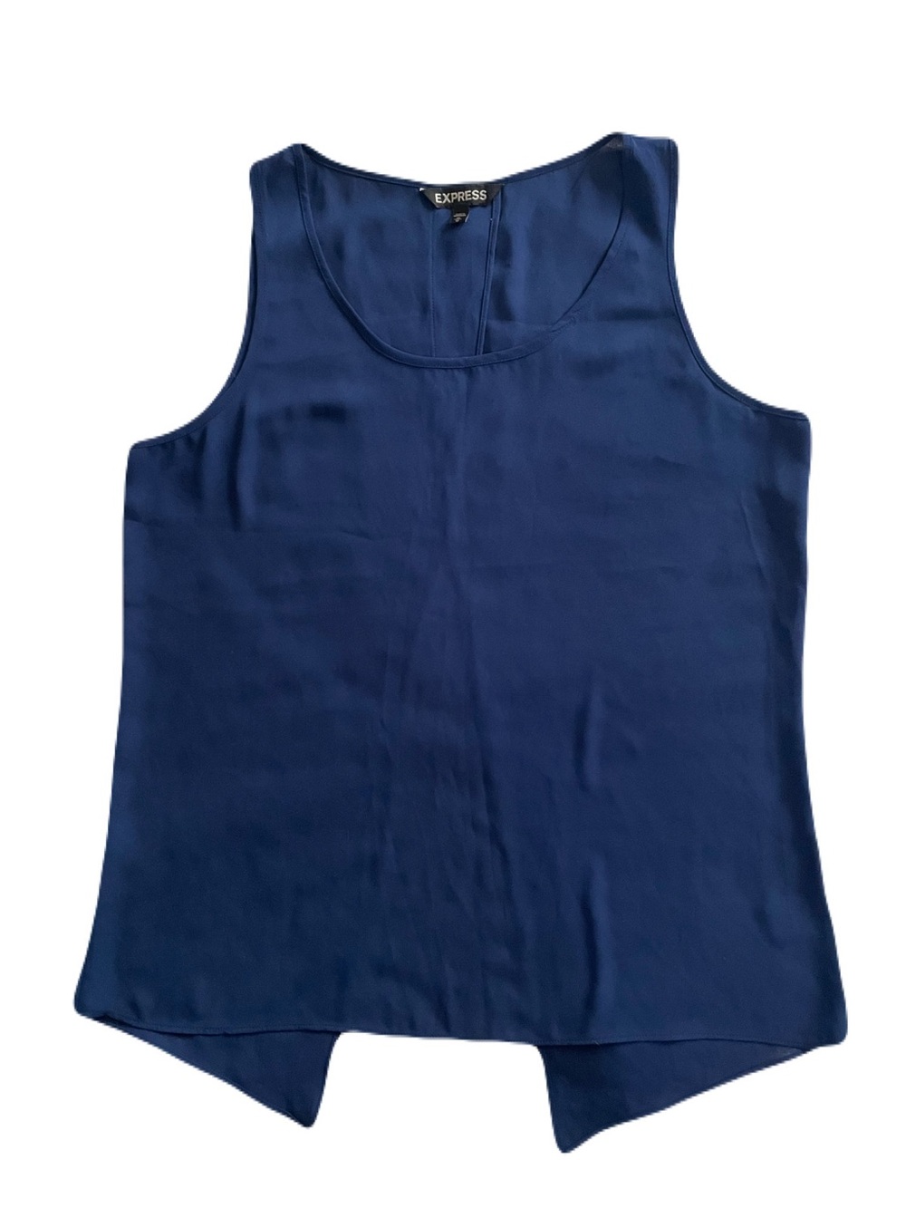 Express women’s medium tank, split back, shell blouse, royal blue